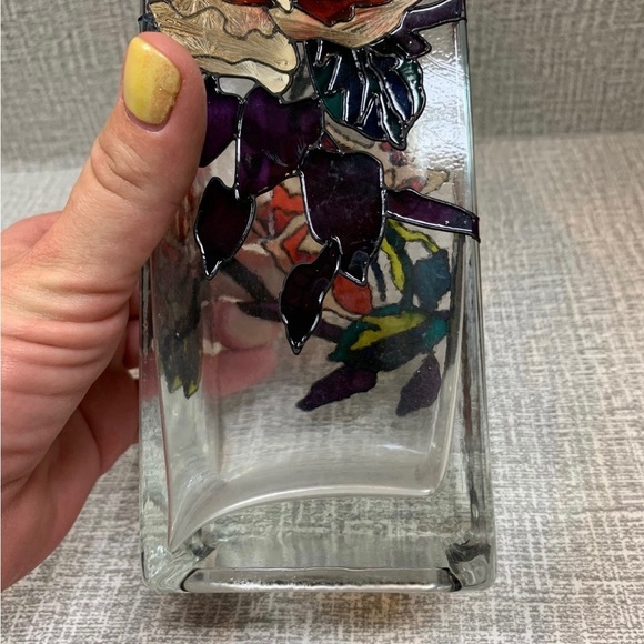 Joan Baker Designs Stained Glass Floral Vase Vintage - Picture 5 of 12